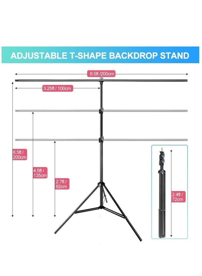 Arabest Background for Photography Backdrop Kit with Stand 200 x 200 cm Portable White Screen Backdrop with Stand kit Background with Stand Carrying Bag Clamp for Streaming Video Zoom Screen Photo Background for Photography Studio - Image 3